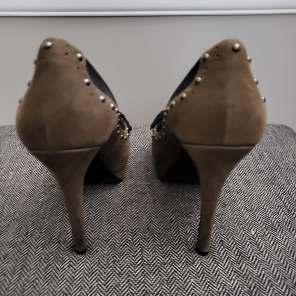 Jessica Simpson Heels, size 7B olive/brown/black - Picture 2 of 4
